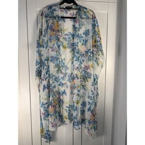 INC International Concepts Sheer Floral Chiffon Kimono Jacket One Size